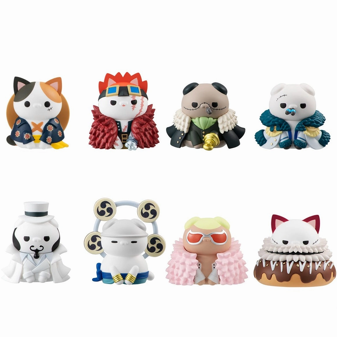 Superhero Statue Protective Case Megahouse MEGA CAT PROJECT NyanPieceNyan! Ver. Luffy with rivals with gift (Each)