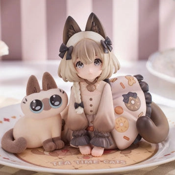 Multi Pose Vintage Toy Tea Time Cats x Siamese Cat Azuki-san Friendship Collaboration Exclusive Set