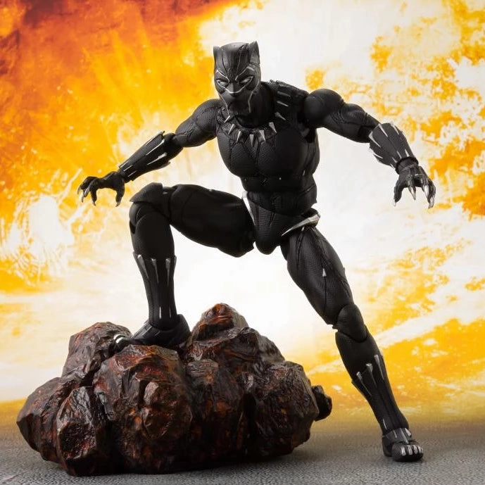 Art Display Designer Collectible Bandai Tamashii Nations S.H.Figuarts Avengers: Infinity War Black Panther and Tamashii Effect Rock
