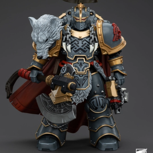 WARHAMMER Space Wolves Legion Praetor with Power Axe and Combat Shield Miniature Display Movie Goods