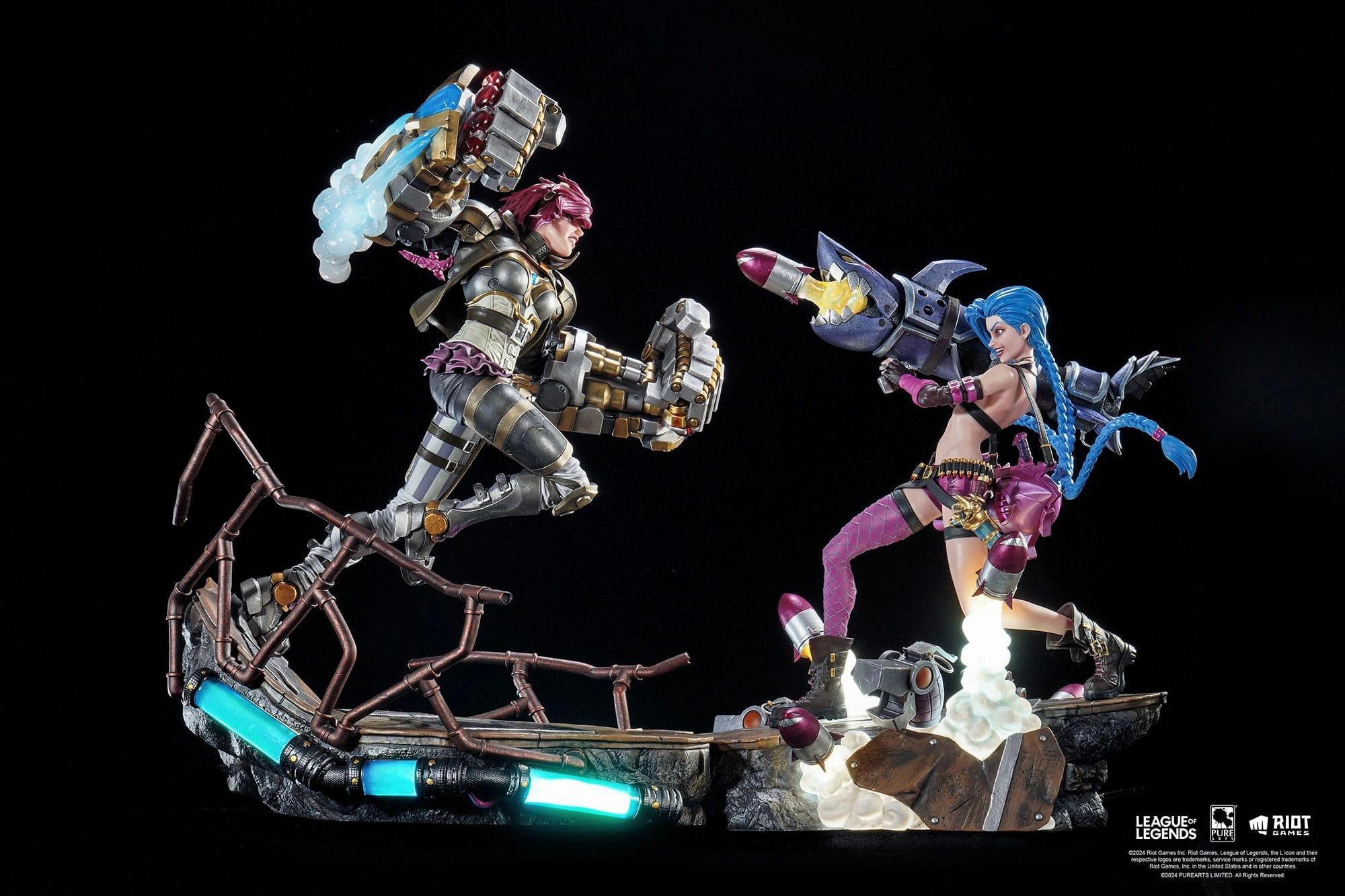 Garden Ornament Ball Joint PUREARTS Jinx & Vi - League of Legends - 1/6 Scale Collectible Statue Bundle