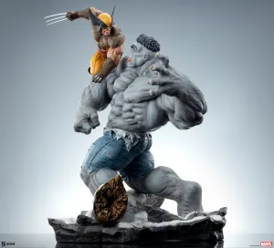 Gaming Peripheral Sideshow Collectibles Marvel Grey Hulk vs Wolverine Statue