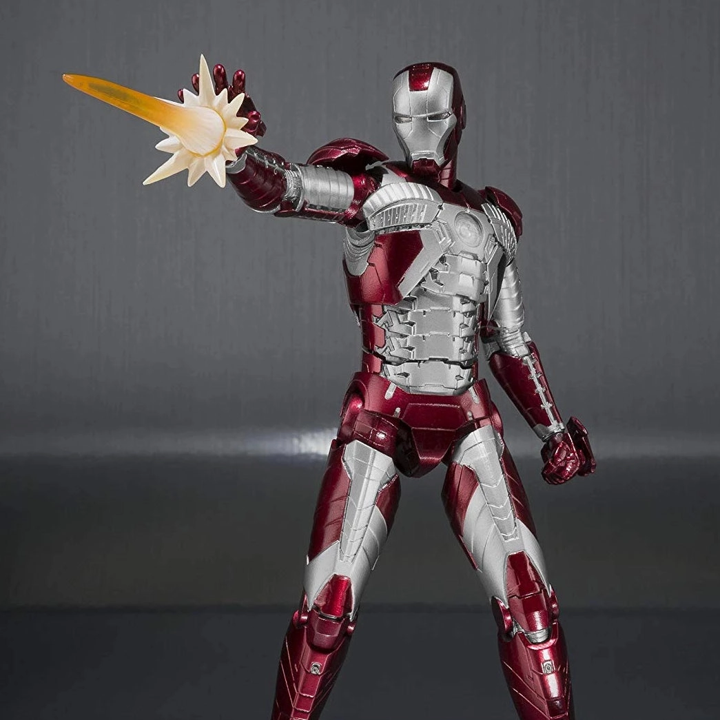 Bandai Tamashii Nations S.H.Figuarts Iron Man Mark V and Hall of Armor Set Brand Advocate Fantasy Collectible