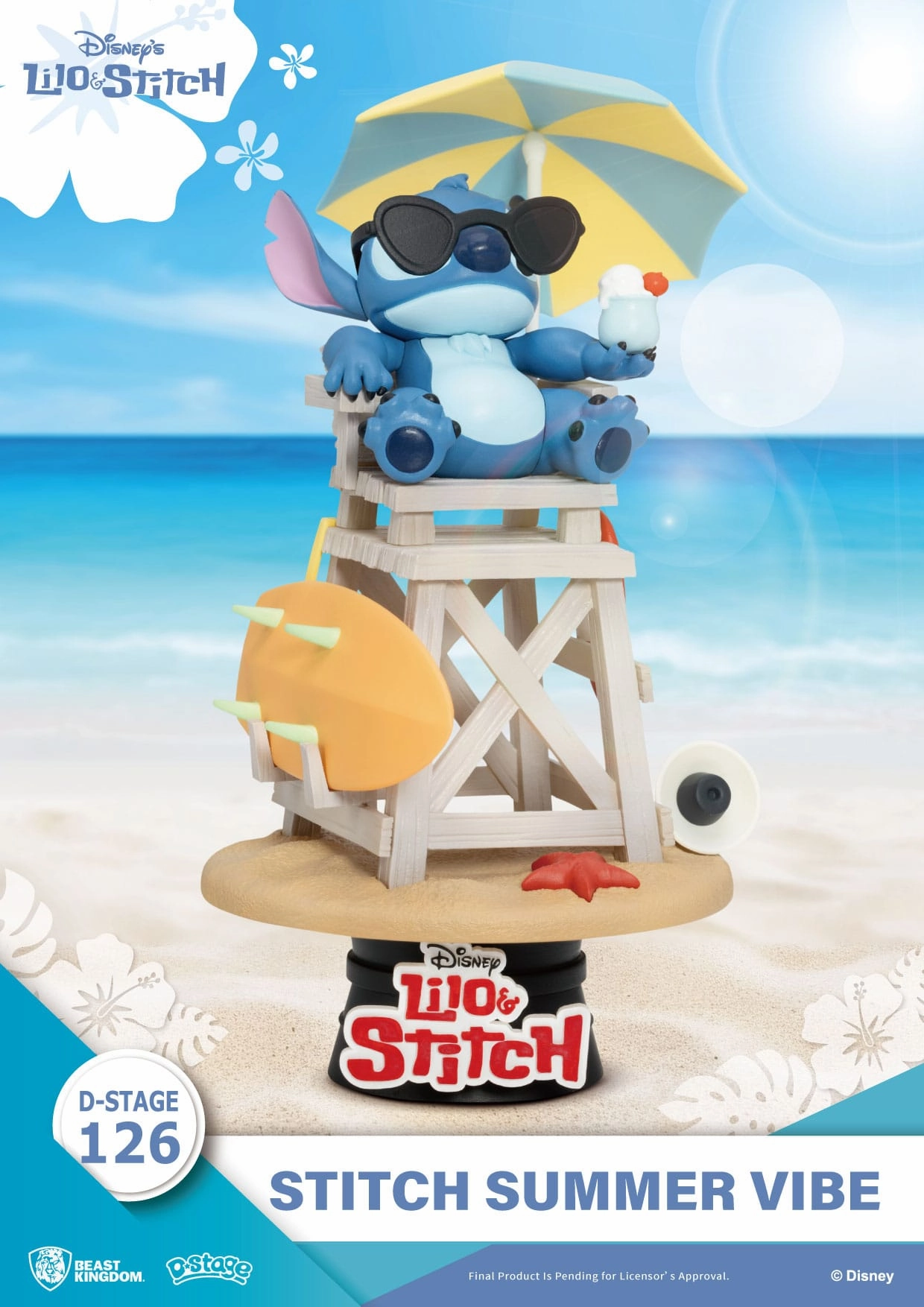 Beast Kingdom Disney Stitch Summer Vibe D-Stage PVC Diorama Statue Gift Idea Pop Art