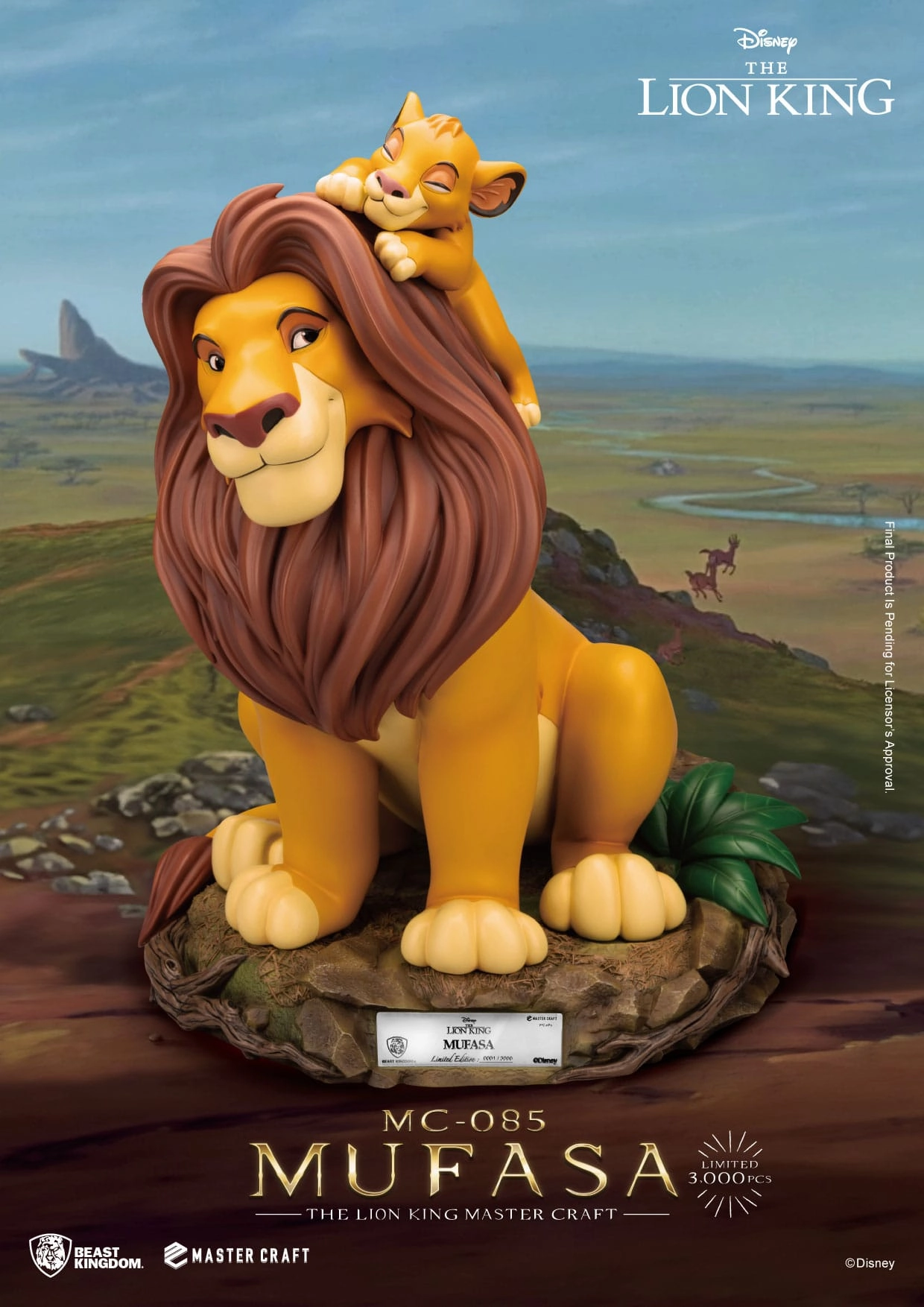 Beast Kingdom Mufasa - Disney's The Lion King - MC-085 - Master Craft Collectible Statue Avid Fan Limited Run