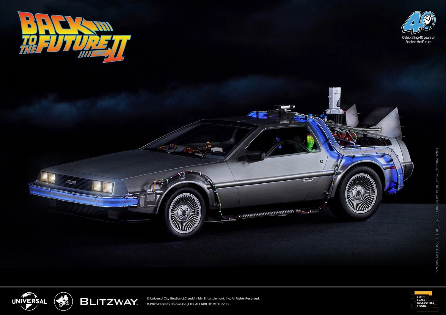 Blitzway Back to the Future II Premium UMS Time Machine 1/6 Vehicle Themed Exhibit Comic Book Hero