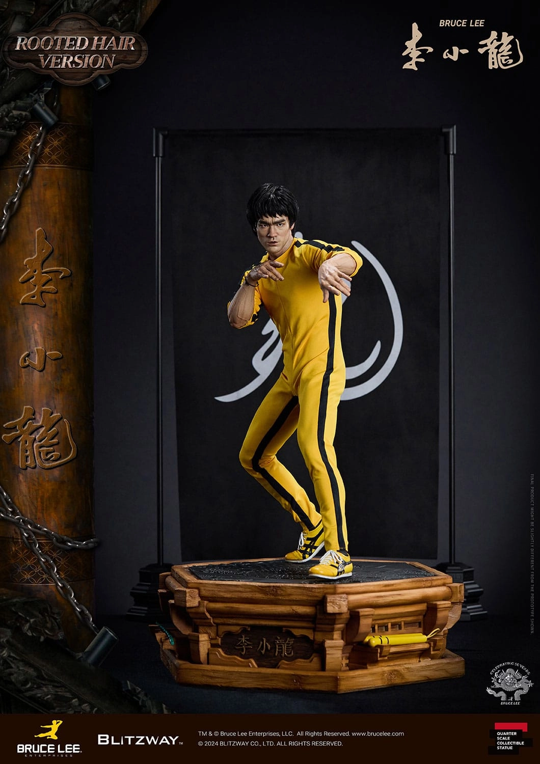 Comic Adaptation Blitzway Bruce Lee 50th Anniversary Tribute (Rooted Hair Version) 1/4 Statue