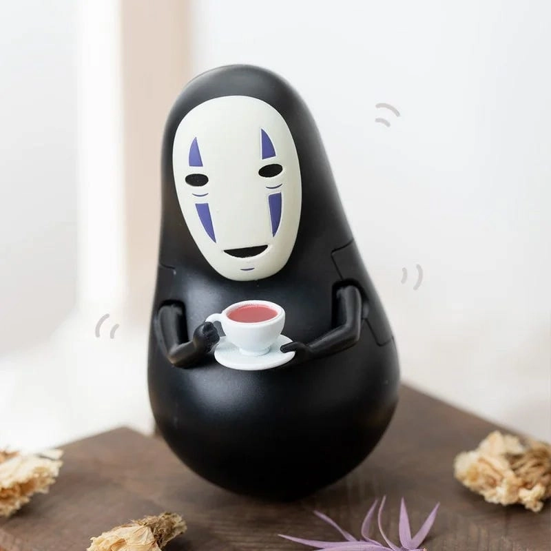 No-Face With Teacup Roly Poly Tilting Figure "Spirited Away" (YR-MC04) Polymer Clay
