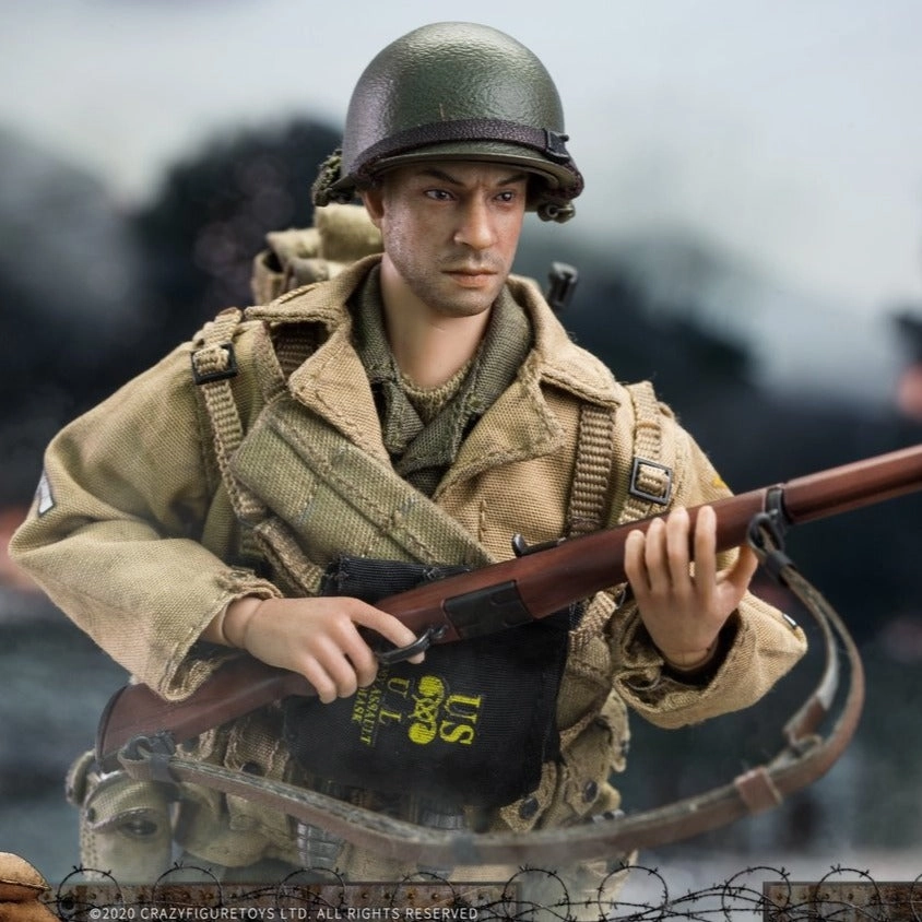 CRAZY FIGURE [LW014] 1:12 WWII U.S. Rangers On D-Day Rifleman A Personalized Exhibit Character Article