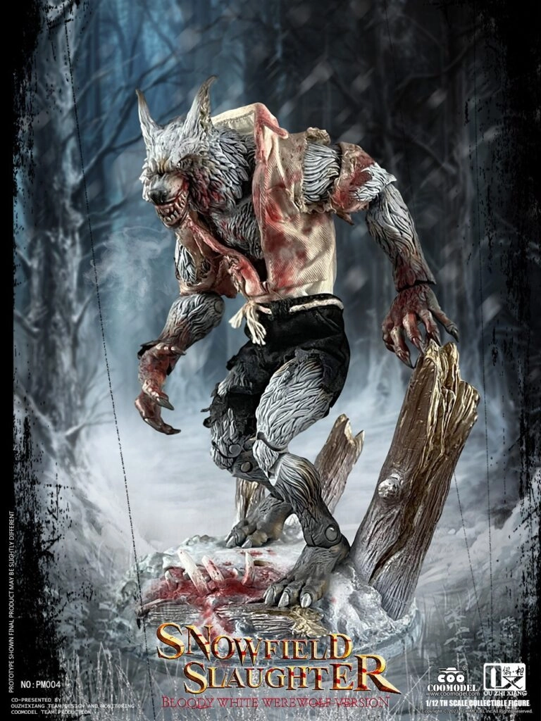 COOMODEL [CM-PM004] 1/12 Palmtop Monsters Snowfield Slaughter Bloody White Werewolf Deluxe Version Decorative Accent