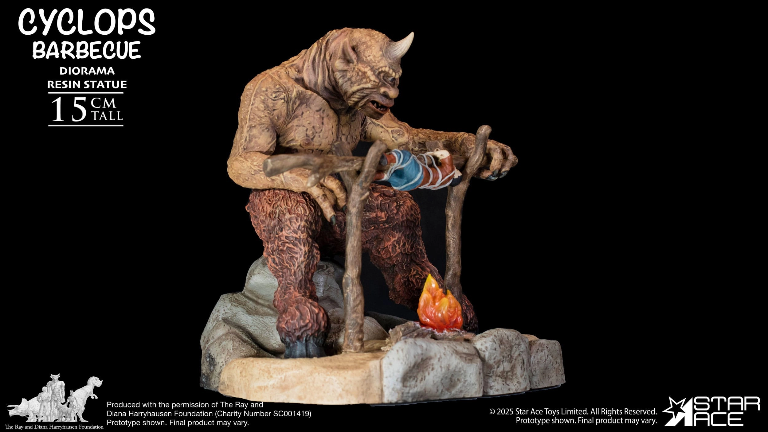 Designer Statue PVC Toy Star Ace Toys Ray Harryhausen's Cyclops Barbecue Scene 1/8 Diorama Statue