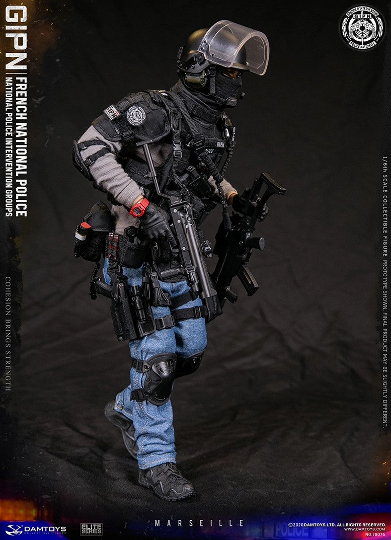 Custom Arrangement Action Showcase DAMTOYS French National Police Intervention Groups GIPN in Marseille 1/6