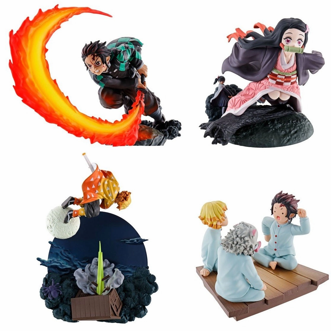 Character Unit Summer Toy Demon Slayer Kimetsu no yaiba MEGAHOUSE PETITRAMA SERIES Vol.1 (Set of 4 Characters)(repeat)