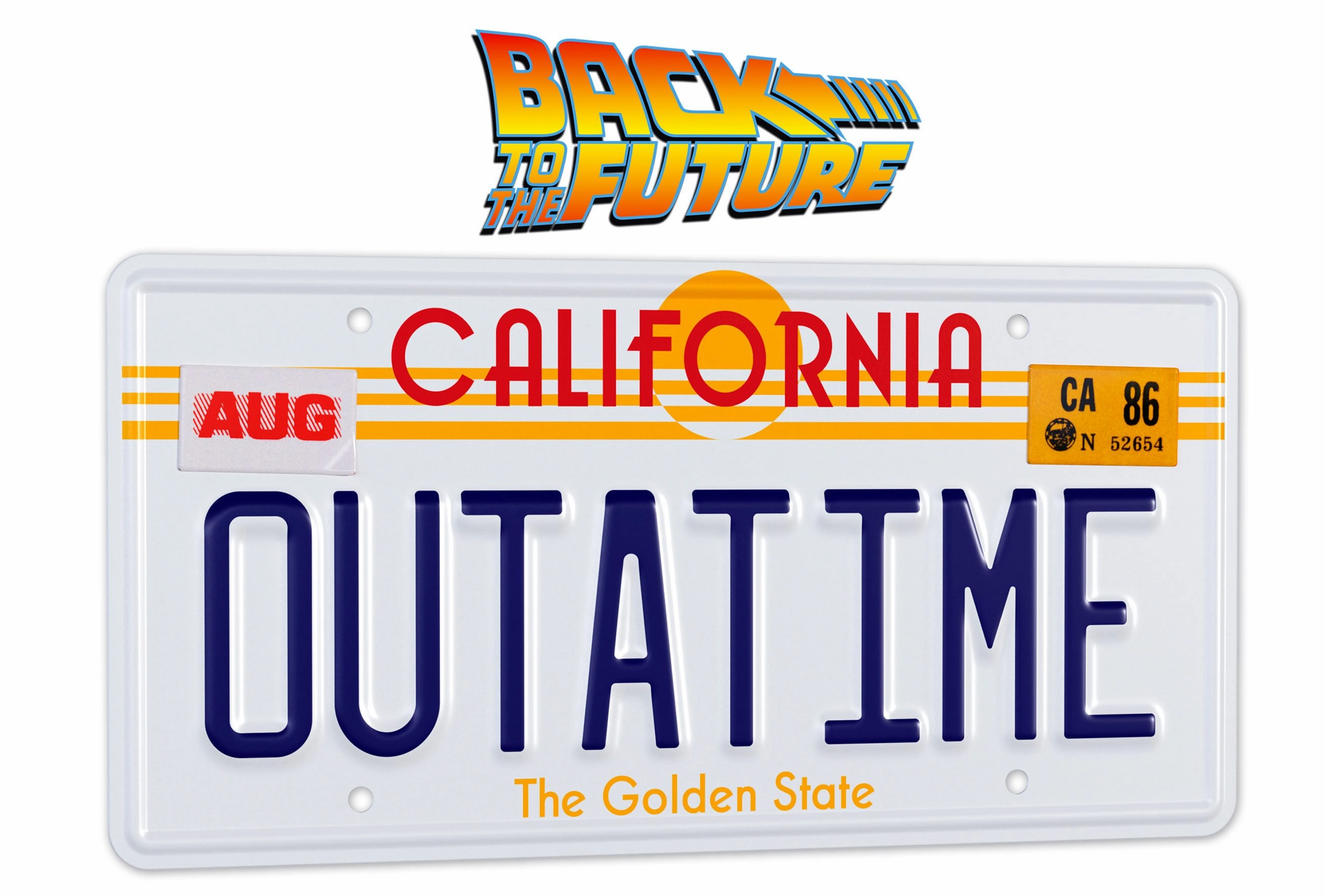 Generational Gift Doctor Collector Back To The Future Outatime DeLorean License Plate 1/1 Prop Replica