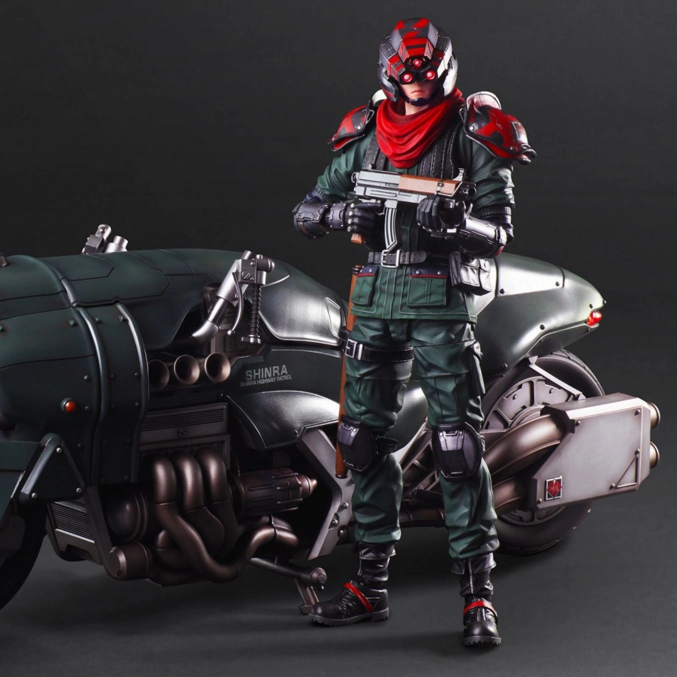 Customizable Toy Fashion Doll Play Arts Kai Final Fantasy VII Remake Shinra Elite Security Officer & Motorcycle Set