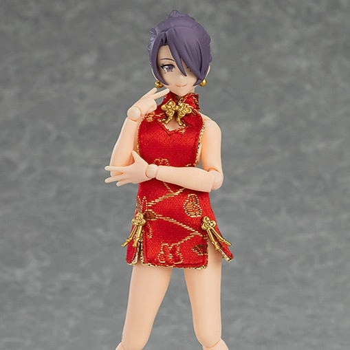 [Backorder] Figma 569 Female Body (Mika) with Mini Skirt Chinese Dress Outfit Chibi Article Creature Figurine