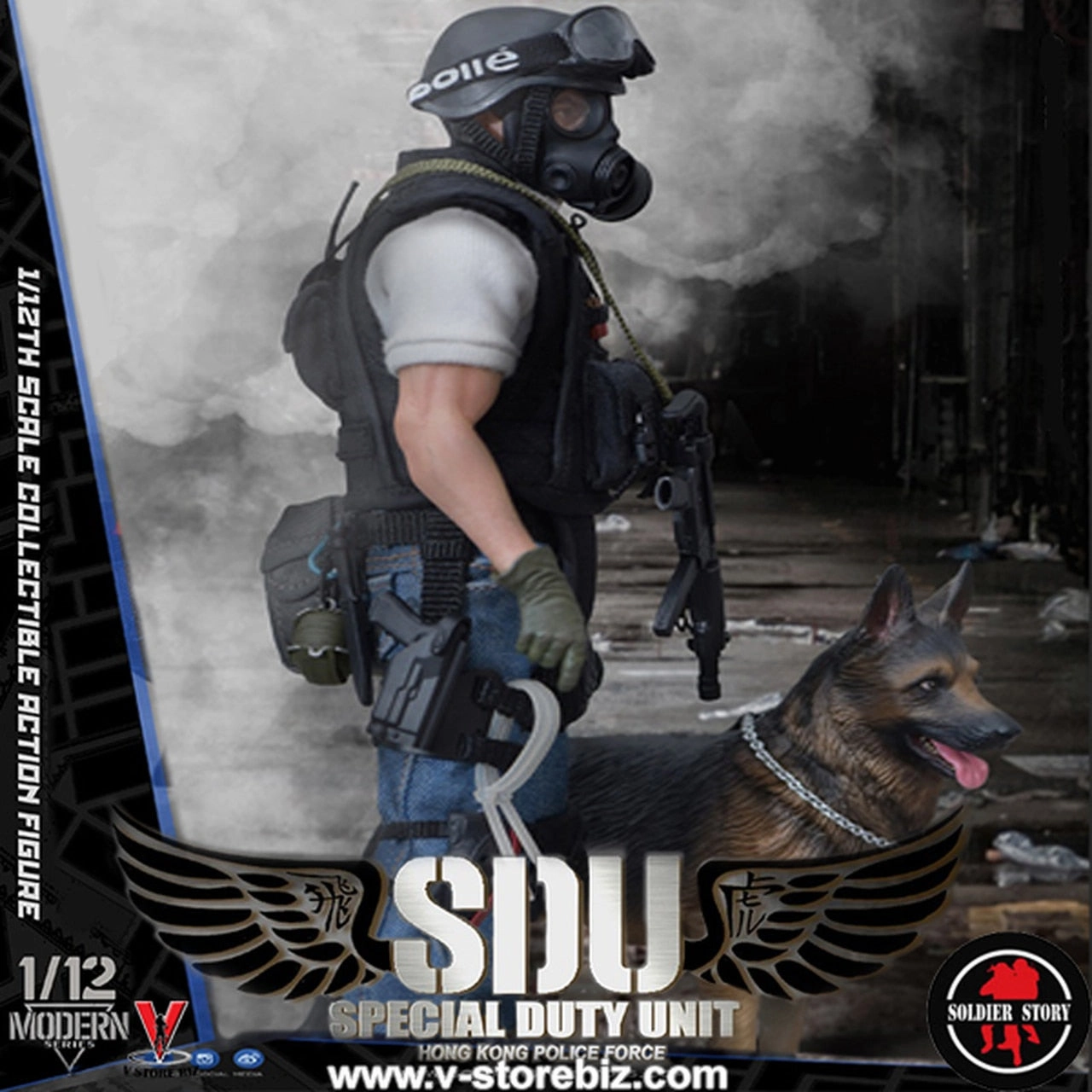 Soldier Story 1/12 SSM003 Hong Kong SDU K-9 Handler Silicone Model Native Art