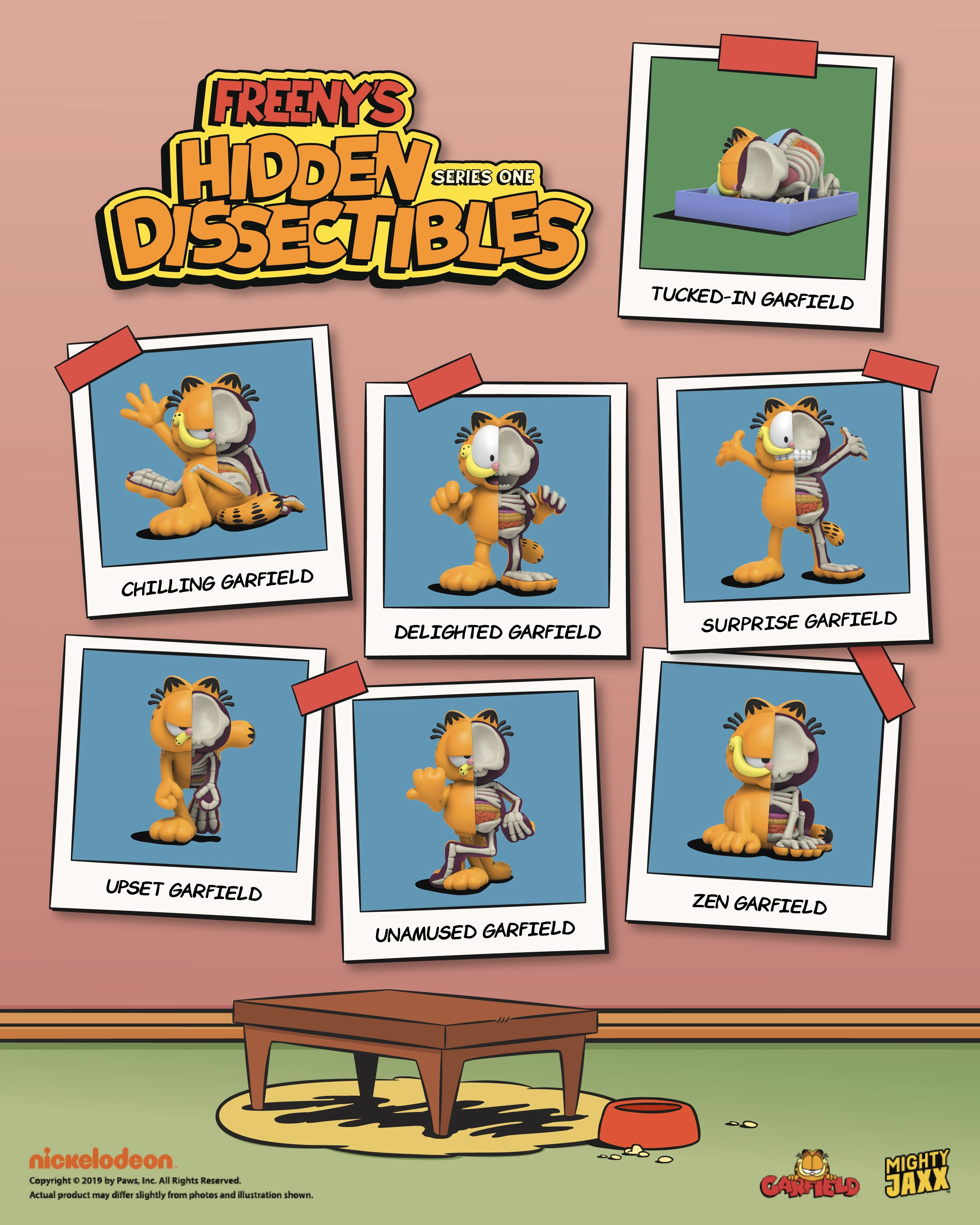 Miniature Display Freeny's Hidden Dissectibles: Garfield (Set of 6)