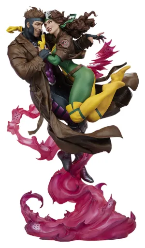 Full Set Vinyl Item Sideshow Collectibles Marvel Rogue & Gambit Premium Format Figure 1/4 Statue