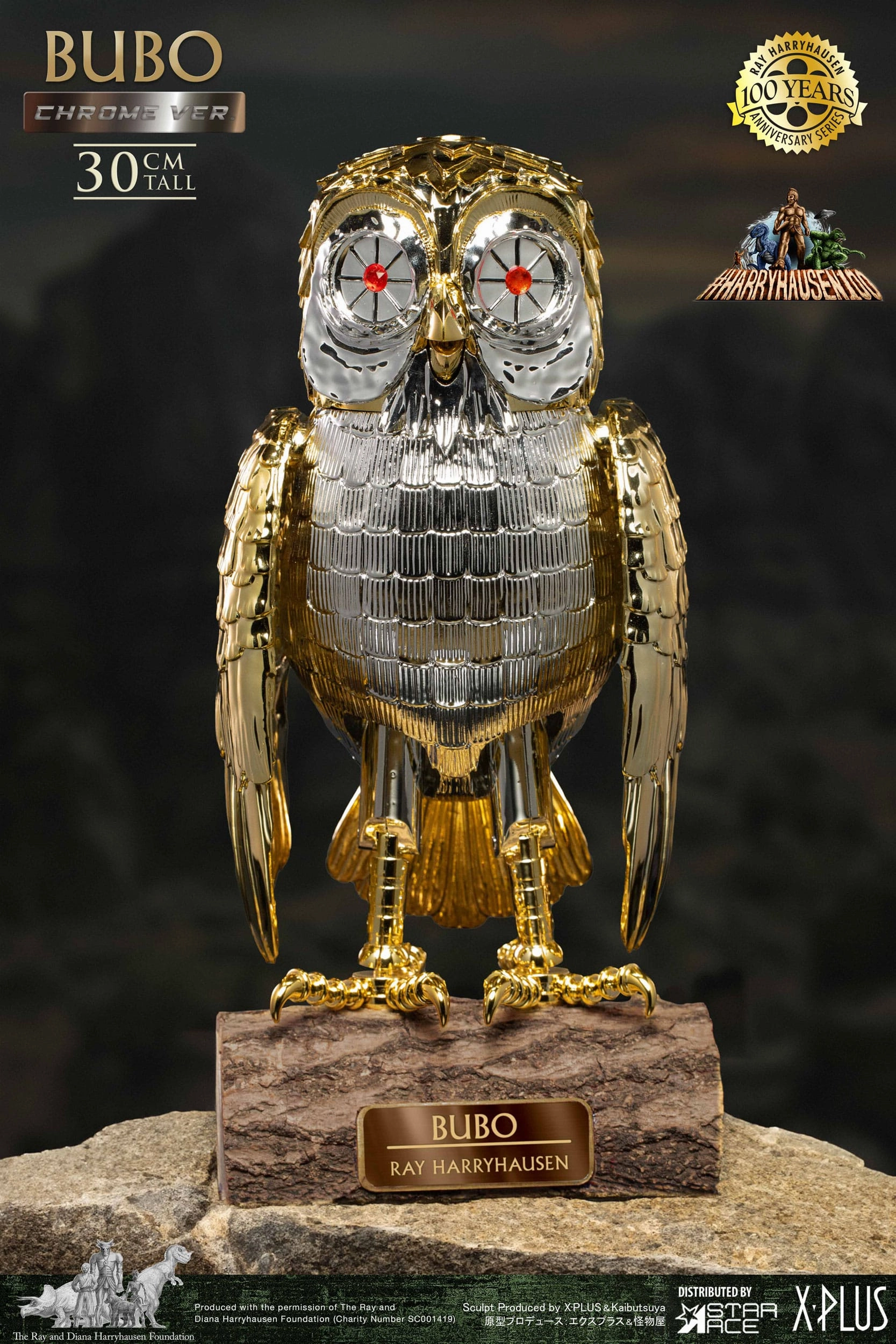 Pop Culture Star Ace Toys Ray Harryhausen's Bubo the Mechanical Owl Chrome Version Soft Vinyl Statue