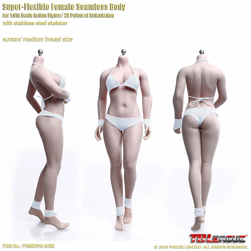 Phicen TBLeague S29B Suntan, Female Seamless 1/6 Body Action Figure Baroque Figure Military Vehicle