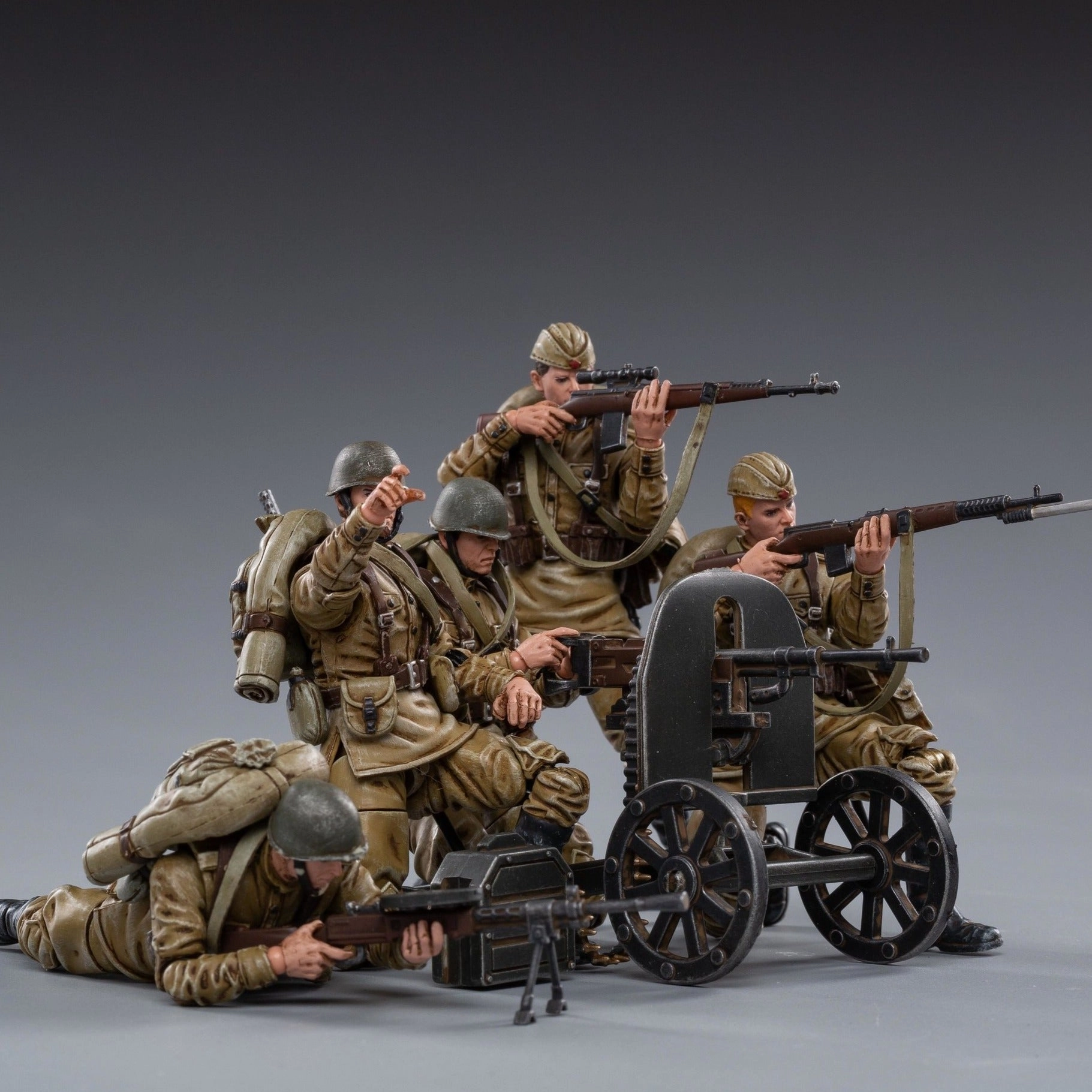 JOY TOY WWII SOVIET INFANTRY 1/18 FIGURE 5PK Miniature Item Unisex Design