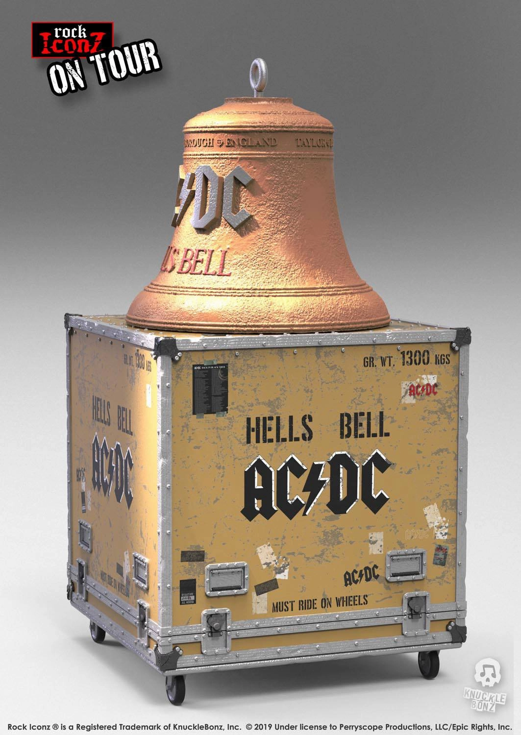 Knucklebonz AC/DC Rock Ikonz On Tour Hell's Bell Statue Themed Background