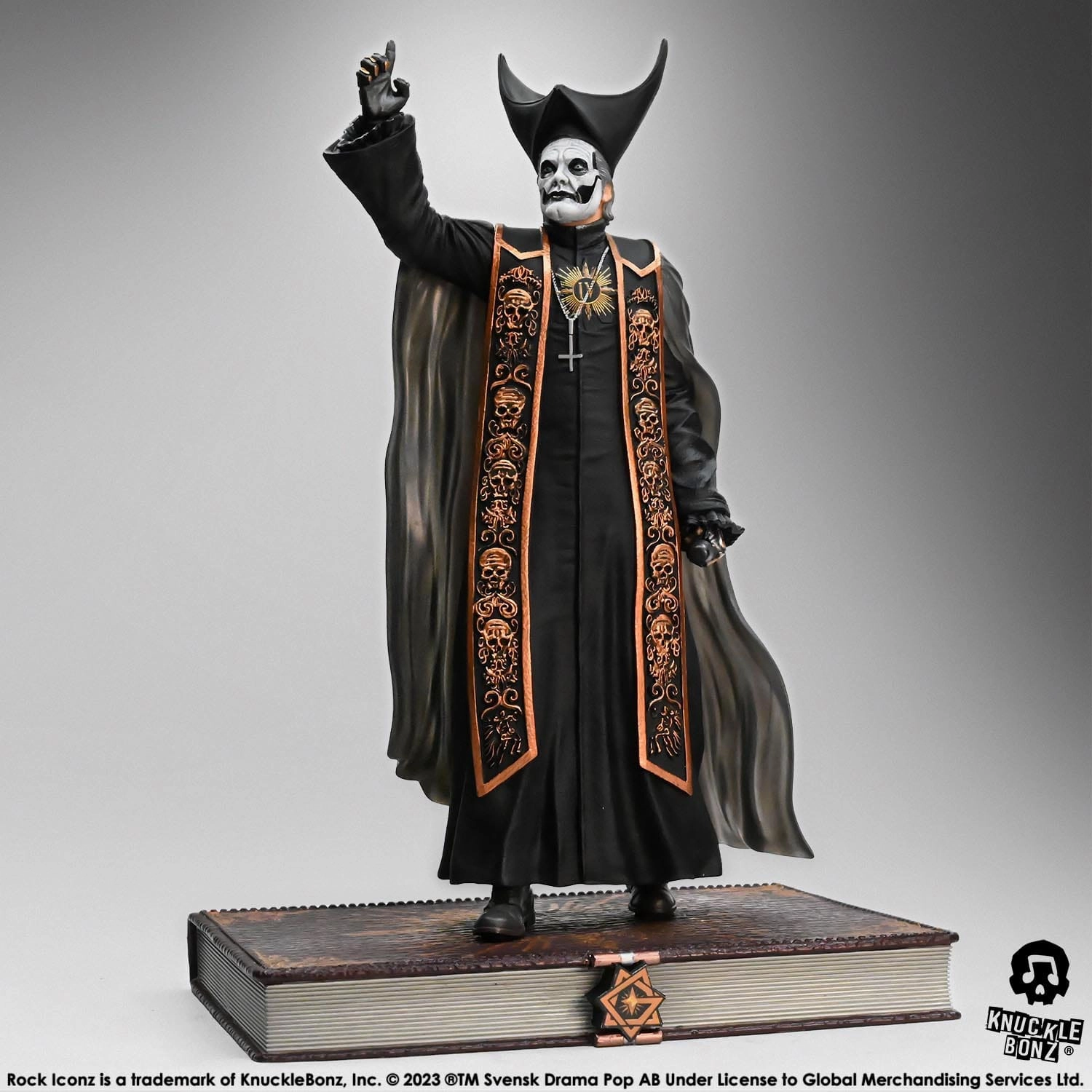 Knucklebonz Ghost Rock Iconz Papa Emeritus IV (Black Robes) Statue Artistic Sculpture Unisex Design