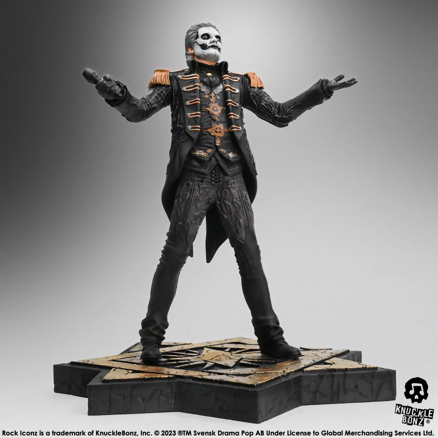 Knucklebonz Ghost Rock Iconz Papa Emeritus IV (Military Jacket) Statue Detailed Sculpture