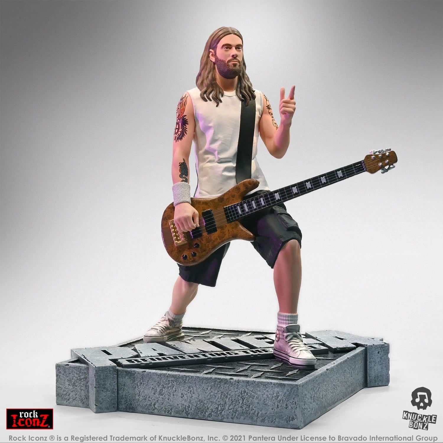 Knucklebonz Pantera Rock Iconz Rex Brown (Reinventing the Steel) Statue Chibi Article Pearlescent Shine