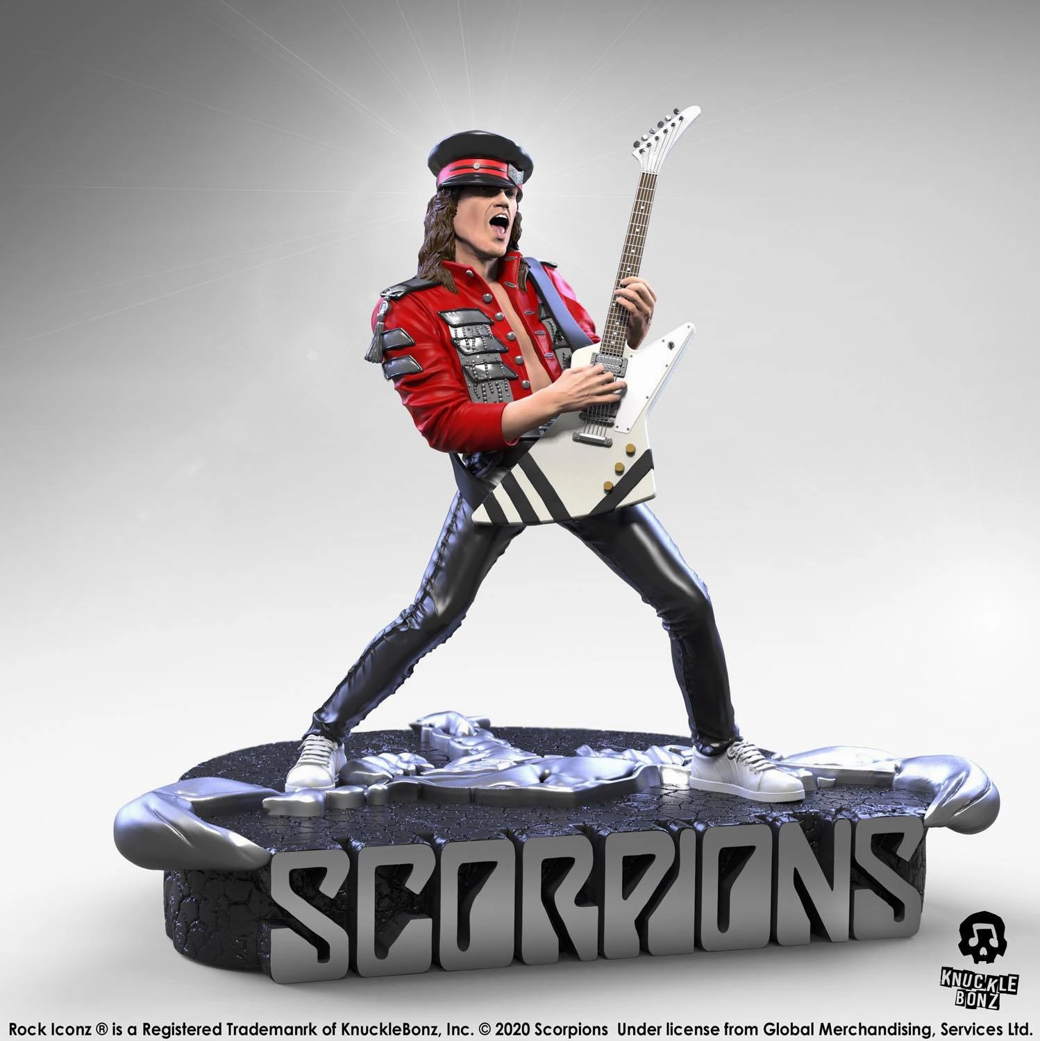 Knucklebonz Scorpions Rock Iconz Matthias Jabs Statue Serious Investor