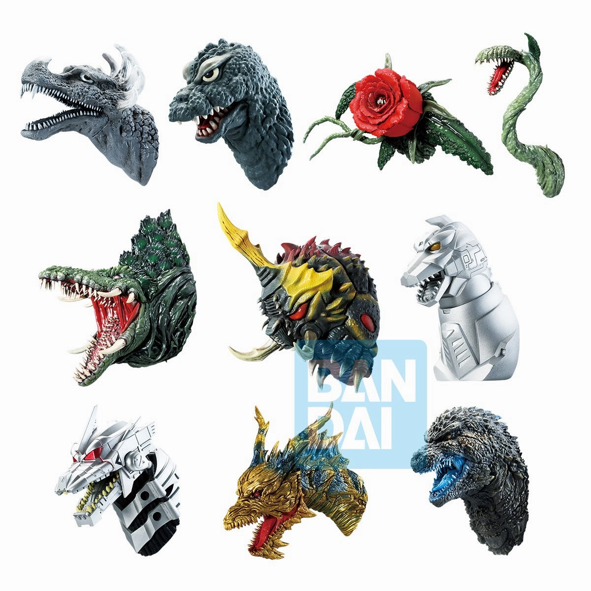 YouTube Background Magnet Monster Head "Godzilla 70th Anniversary" (Set of 10)