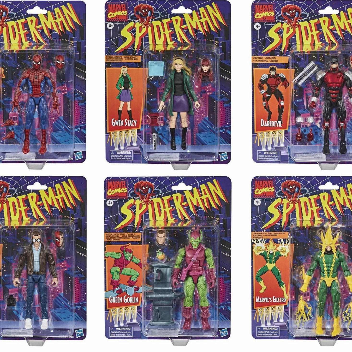 Marvel Legends Retro Collection Spider-Man Wave Set of 6 Figures Branded Product