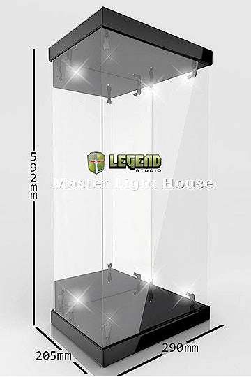 Master Light House Acrylic Display Case with Lighting for 1/4 Action Figures - Black Action Piece Kawaii Design