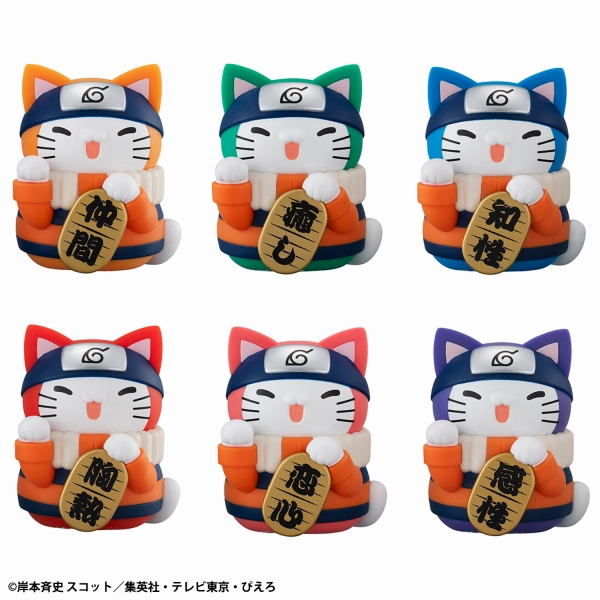 Mega Cat Project Nyaruto! NARUTO Colorful Manekineko Fortune (Set of 6) Cartoonish Design