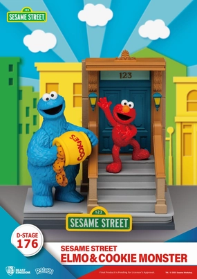 Animation Series Beast Kingdom Sesame Street D-Stage Elmo & Cookie Monster PVC Statue