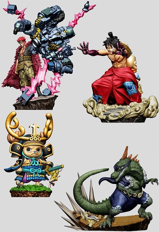 Wild Animal Chibi Piece ONE PIECE MEGAHOUSE LOG BOX RE BIRTH WANOKUNI Vol.?? (Set of 4 Characters)
