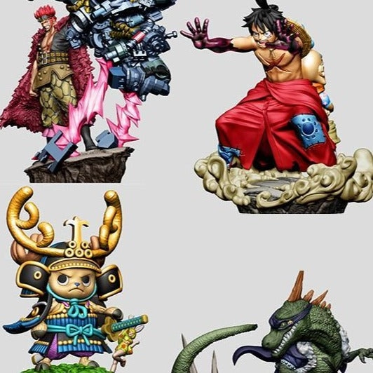 Vinyl Object Art Sculpture ONE PIECE MEGAHOUSE LOG BOX RE BIRTH WANOKUNI Vol.?? (Set of 4 Characters)