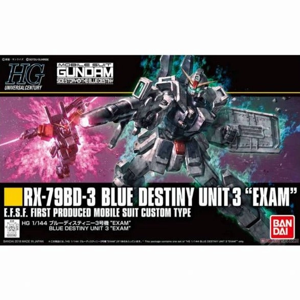 Bandai Hobby HGUC 1/144 #209 Blue Destiny Unit 3 Exam (5060959) Chibi Display Enduring Classic