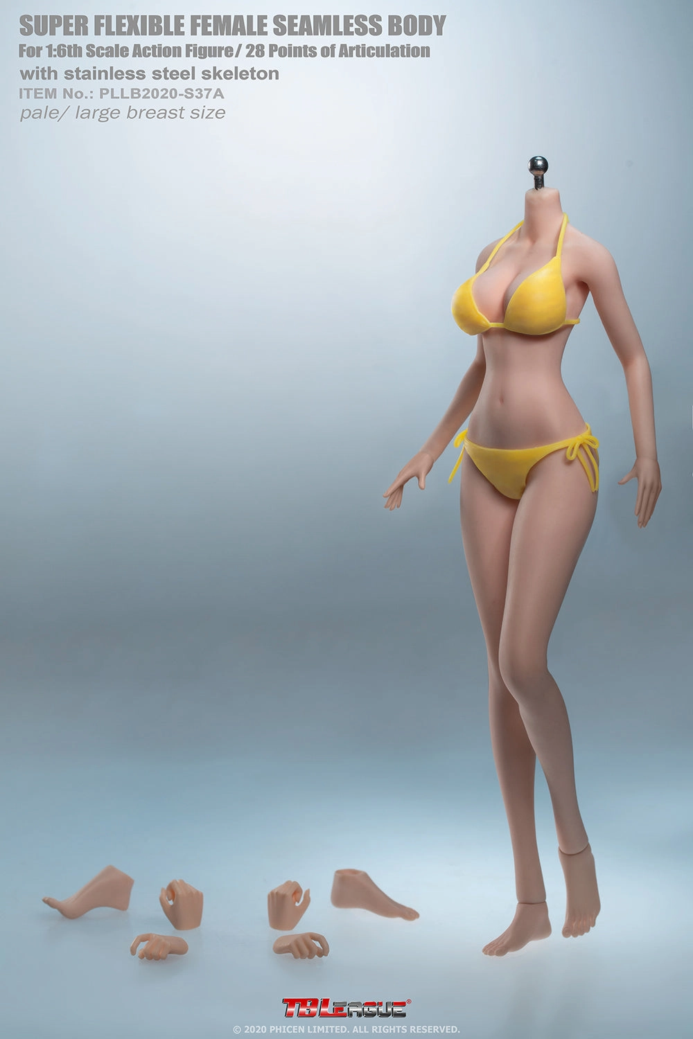 Fantasy Display Lifetime Hobby Phicen TBLeague S37A Anime Style Female Seamless 1/6 Body Action Figure