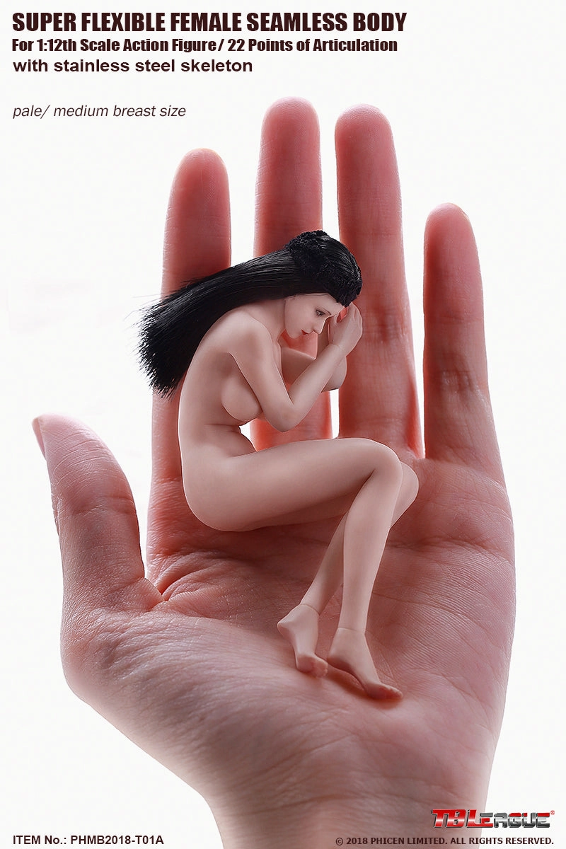 Professional Grade Series Collection Phicen TBLeague T01A Pale, Medium Bust Female Seamless 1/12 Action Figure