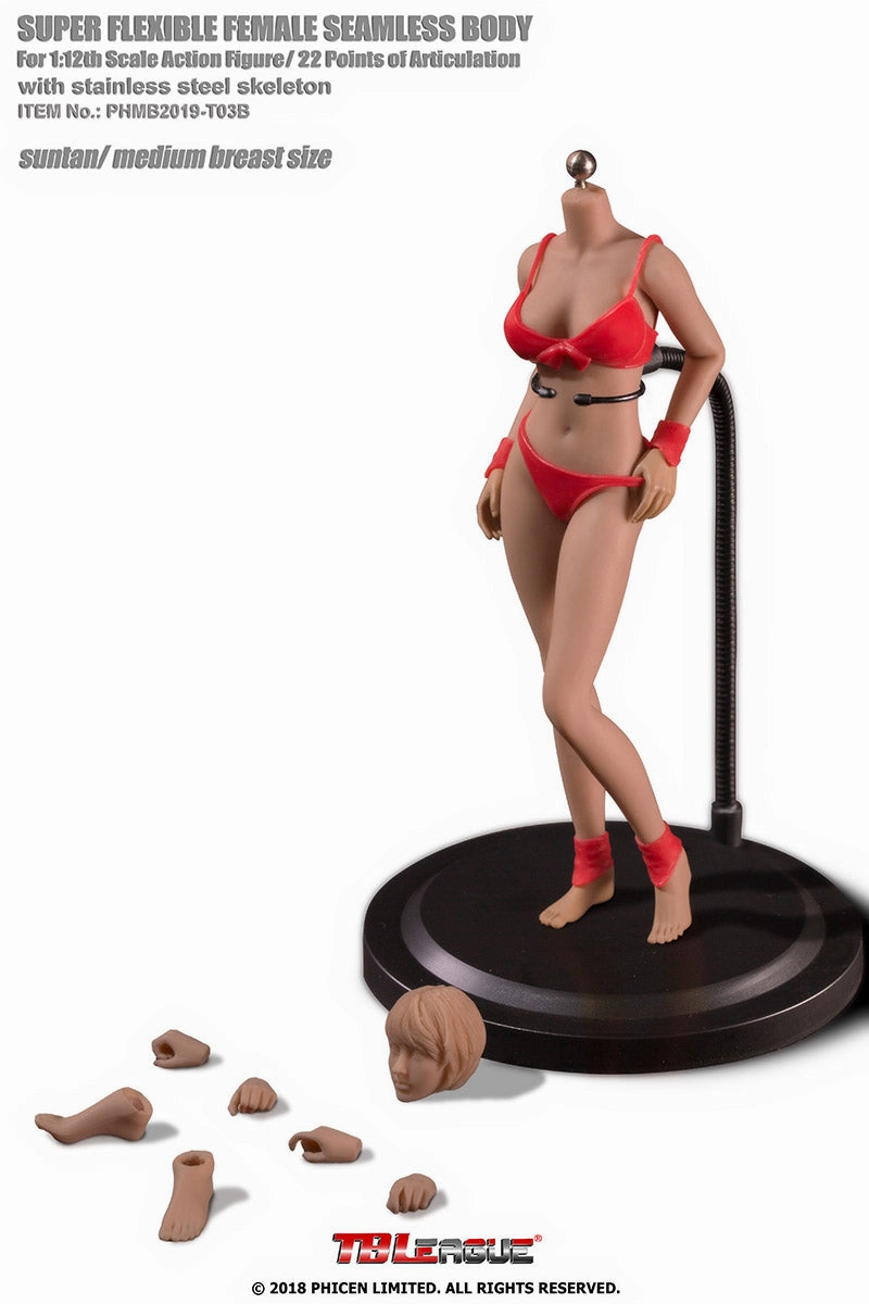 Phicen TBLeague T03B Suntan, Medium Bust Female Seamless 1/12 Action Figure Mythical Figure Chibi Art