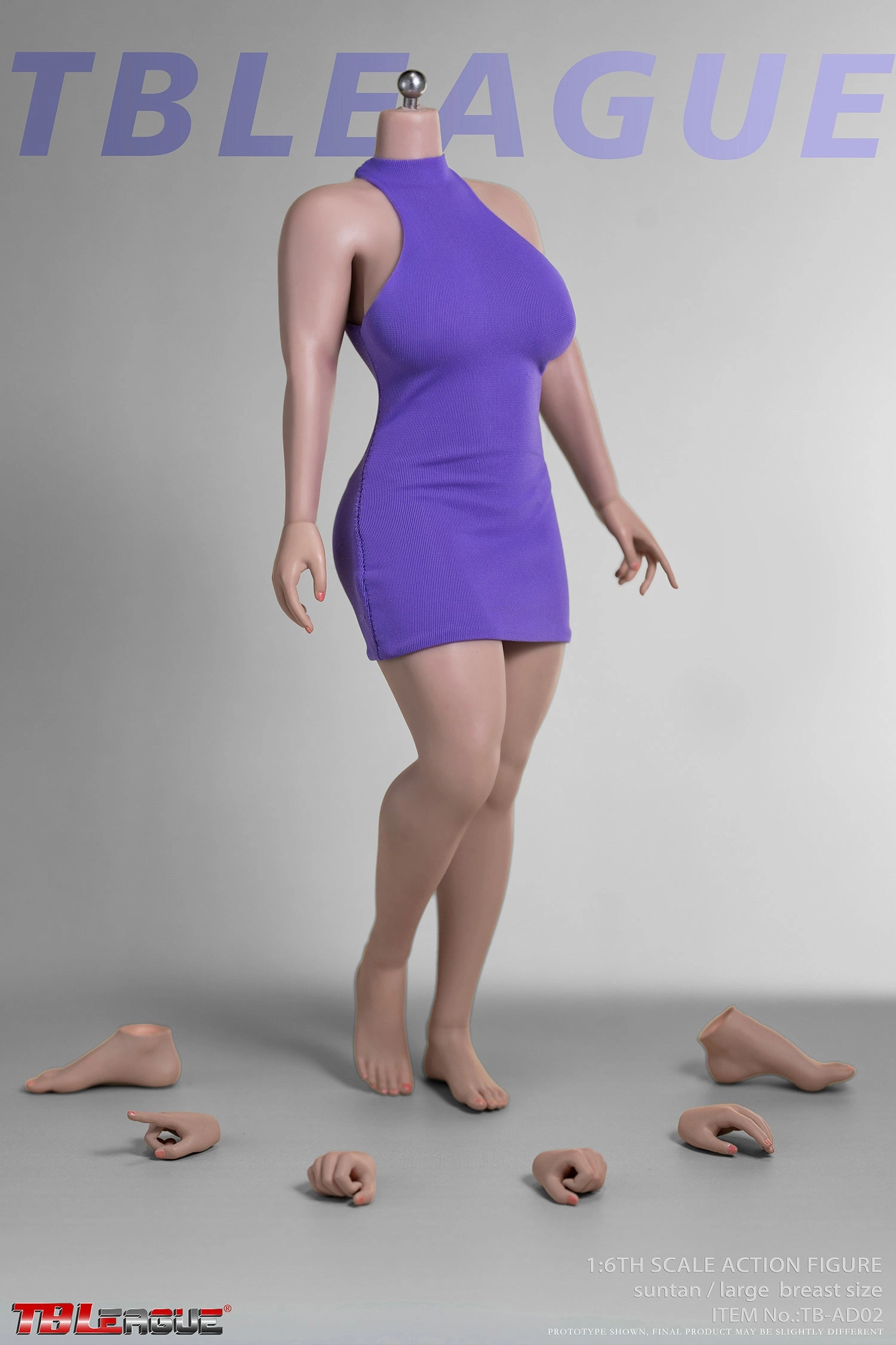 Miniature Item Age Appropriate Phicen TBLeague TB-AD02 Suntan, Large Bust Female Seamless 1/6 Action Figure
