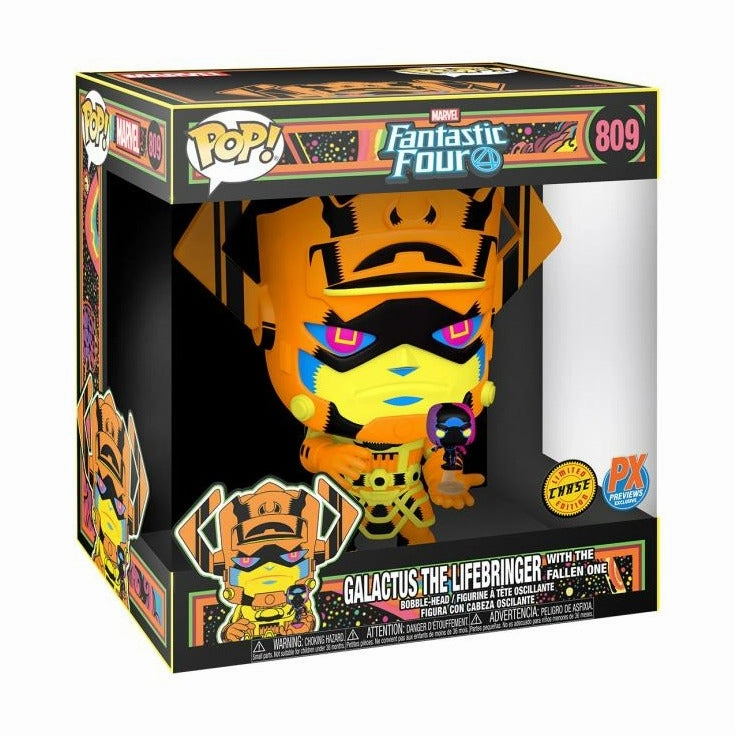 Fall Decor Superhero Creation Pop! Marvel: Fantastic Four - 10" Galactus the LIfebringer w/ The Fallen One (Black Light Ver.) PX Previews Exclusive (Chase)