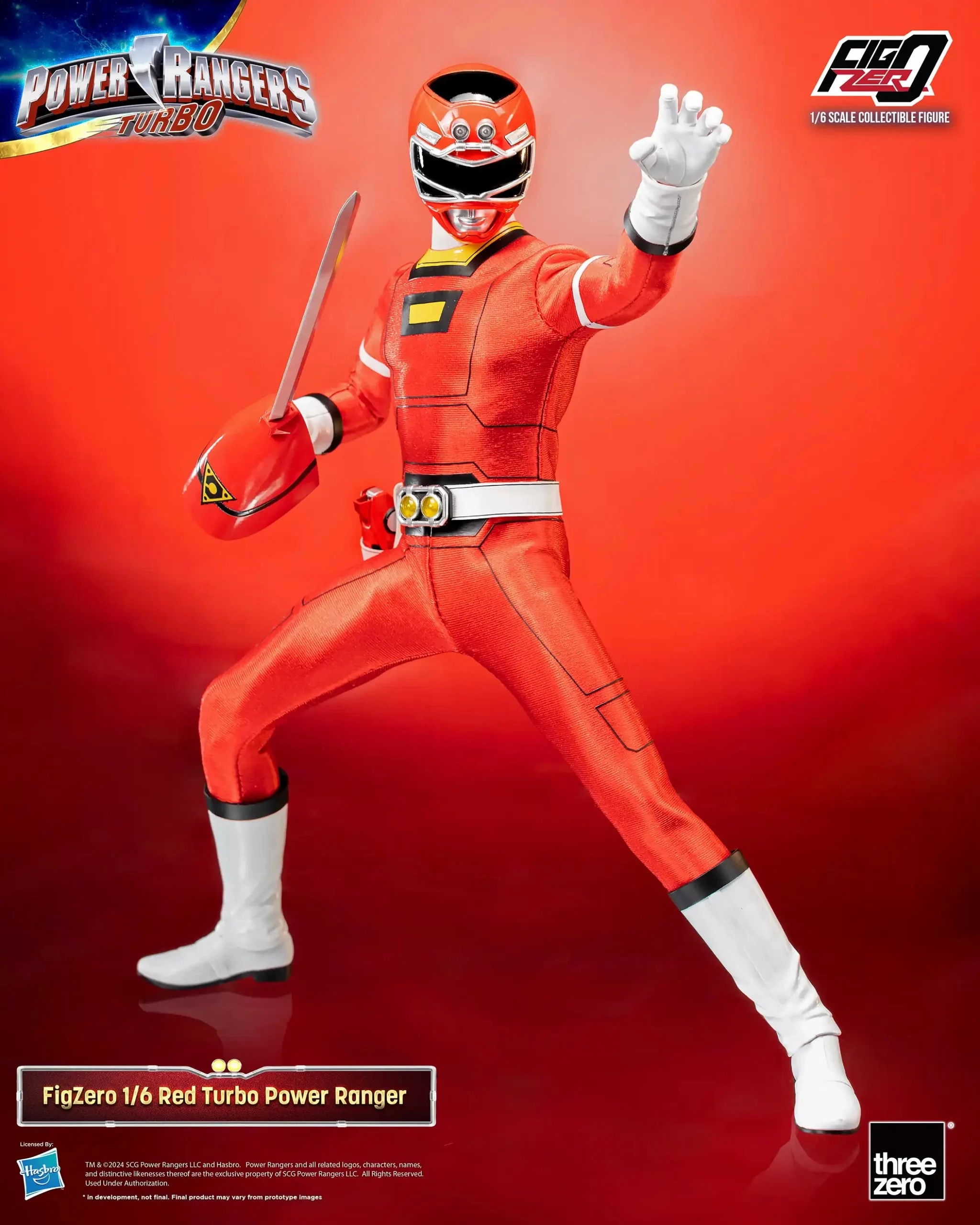 Power Rangers Turbo FigZero 1/6 Red Turbo Power Ranger Movie Sculpture Sound Effect