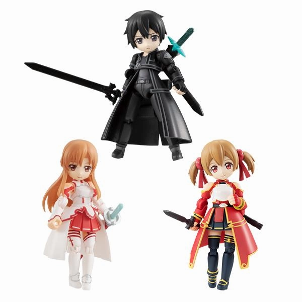 MEGAHOUSE DESKTOP ARMY Sword Art Online Collaboration Vol.1 ASUNA, KIRITO, SILICA (Set of 3 Characters) Battle Reenactment