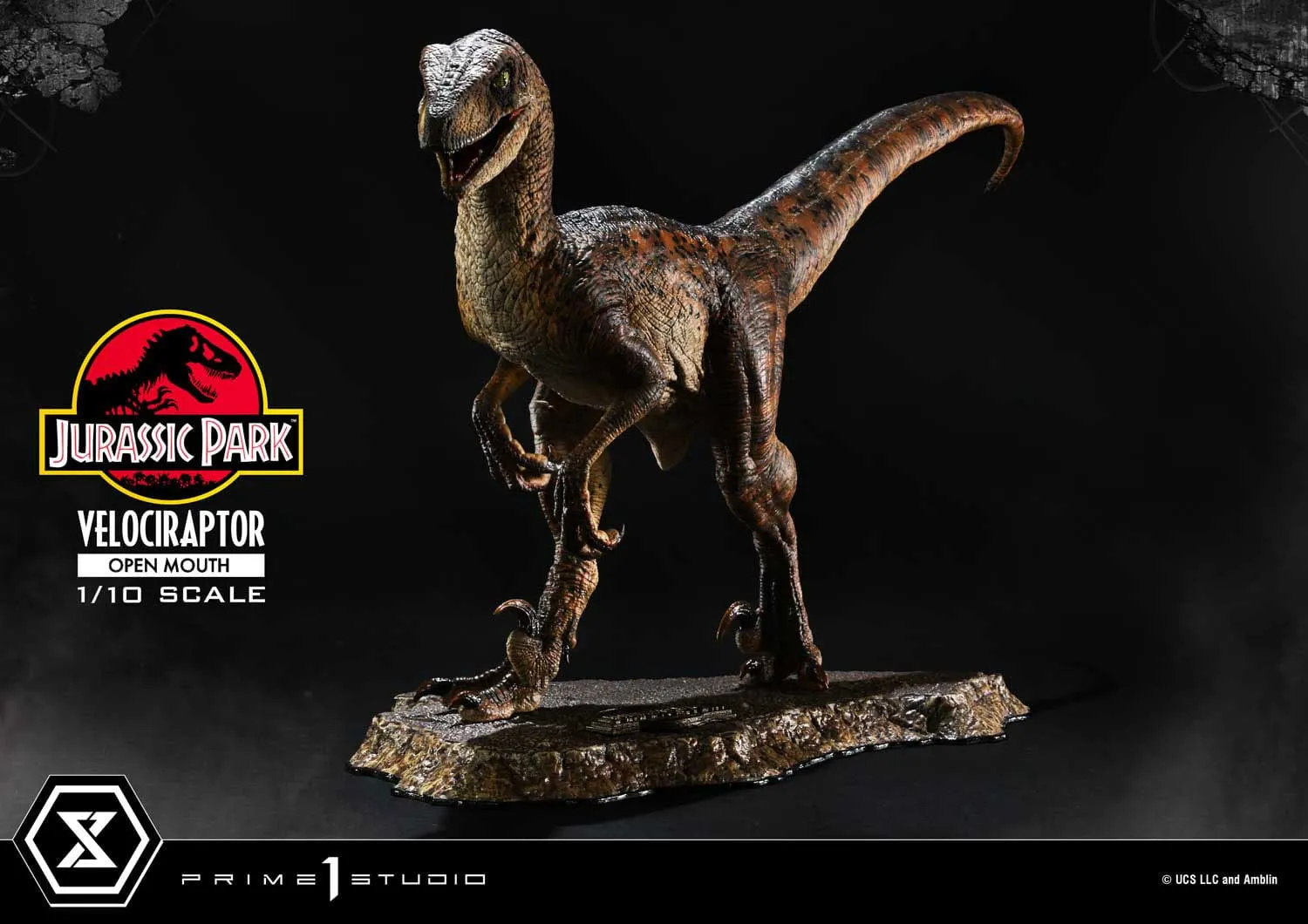 Viral Sensation Flying Pose Prime 1 Studio Jurassic Park Velociraptor Open Mouth Prime Collectibles 1/10 Statue
