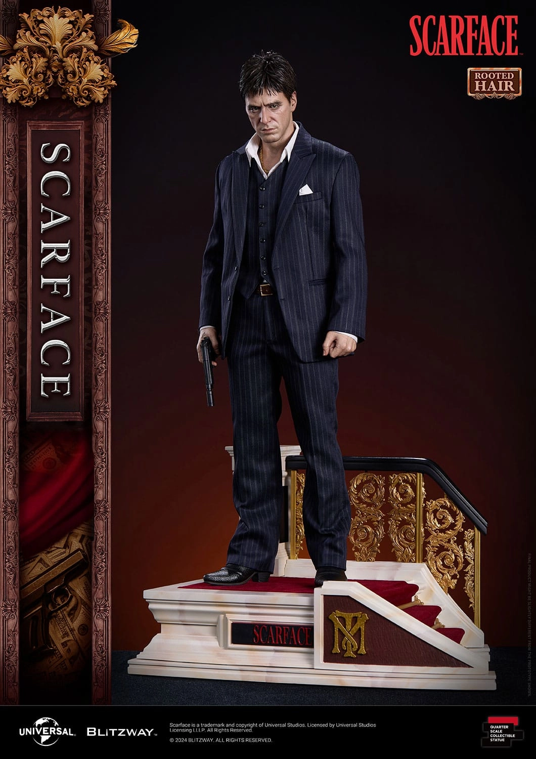 Action Collection Blitzway Scarface Superb Scale Tony Montana (Rooted Hair Version) 1/4 Statue