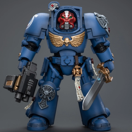 WARHAMMER 40K Ultramarines Terminator Squad Sergeant with Power Sword and Teleport Homer Collectible Sculpture Everyday Use