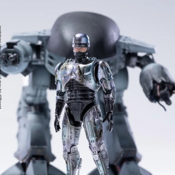 Press Worthy SDCC 2022 ED-209 VS RoboCop Battle Damage 1/18 Scale Action Figure 2-Pack
